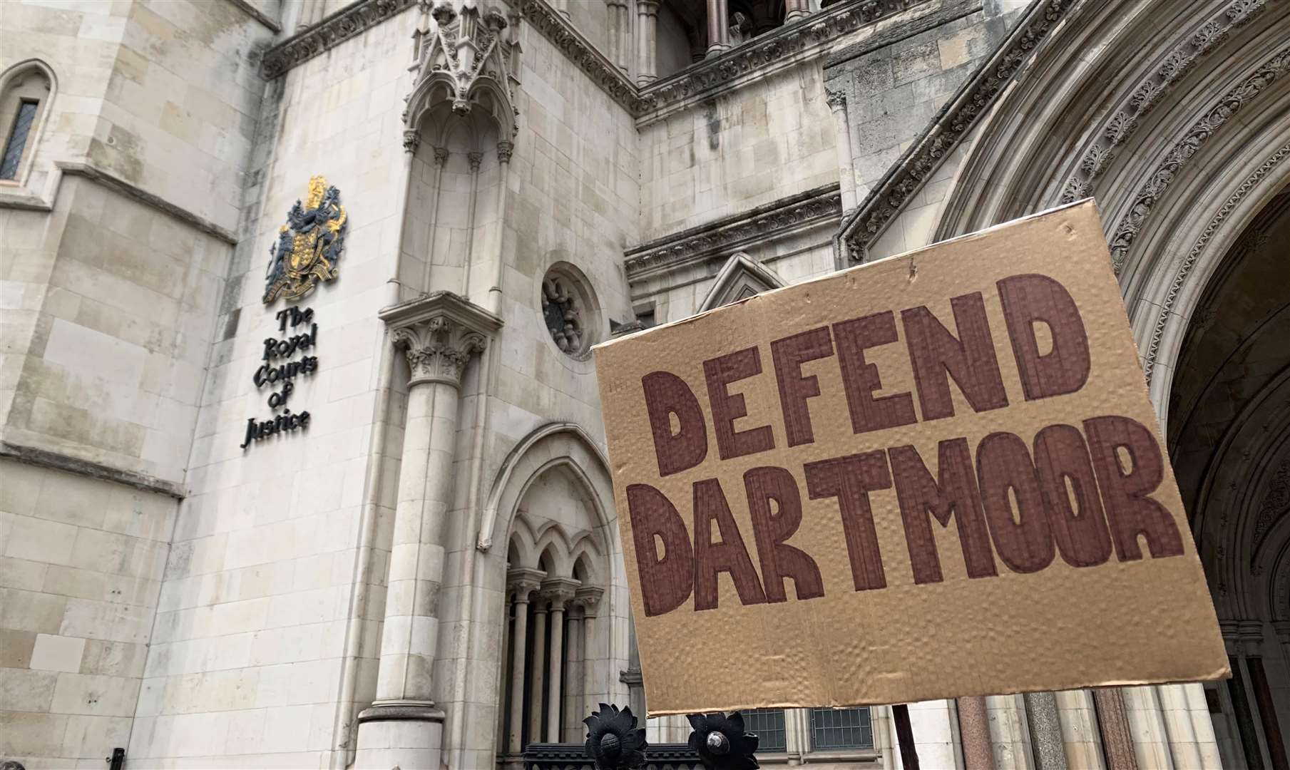 A crowd of protesters gathered outside the Royal Courts of Justice, London, for the appeal (Tom Pilgrim/PA)