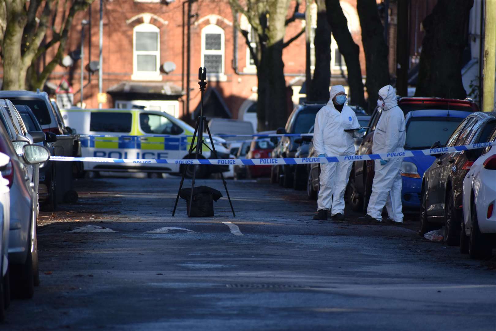 Police at the scene in Linwood Road, Handsworth (Matthew Cooper/PA)