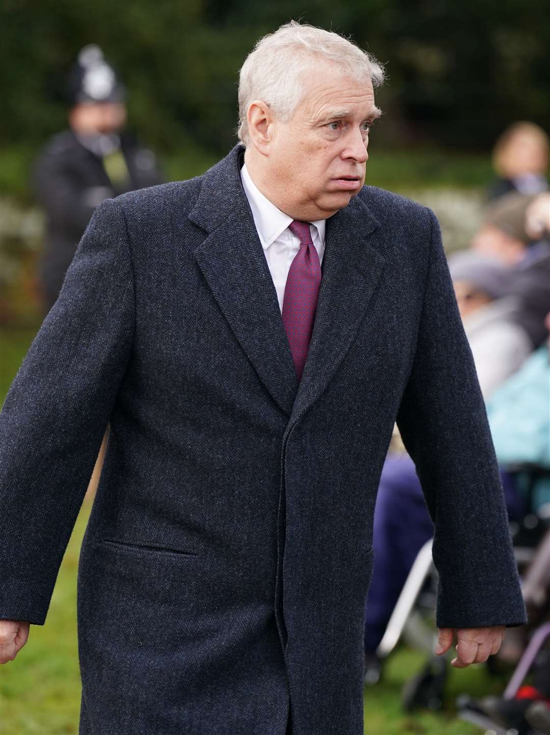The Duke of York attends the Christmas Day morning church service at St Mary Magdalene Church (Joe Giddens/PA Wire)
