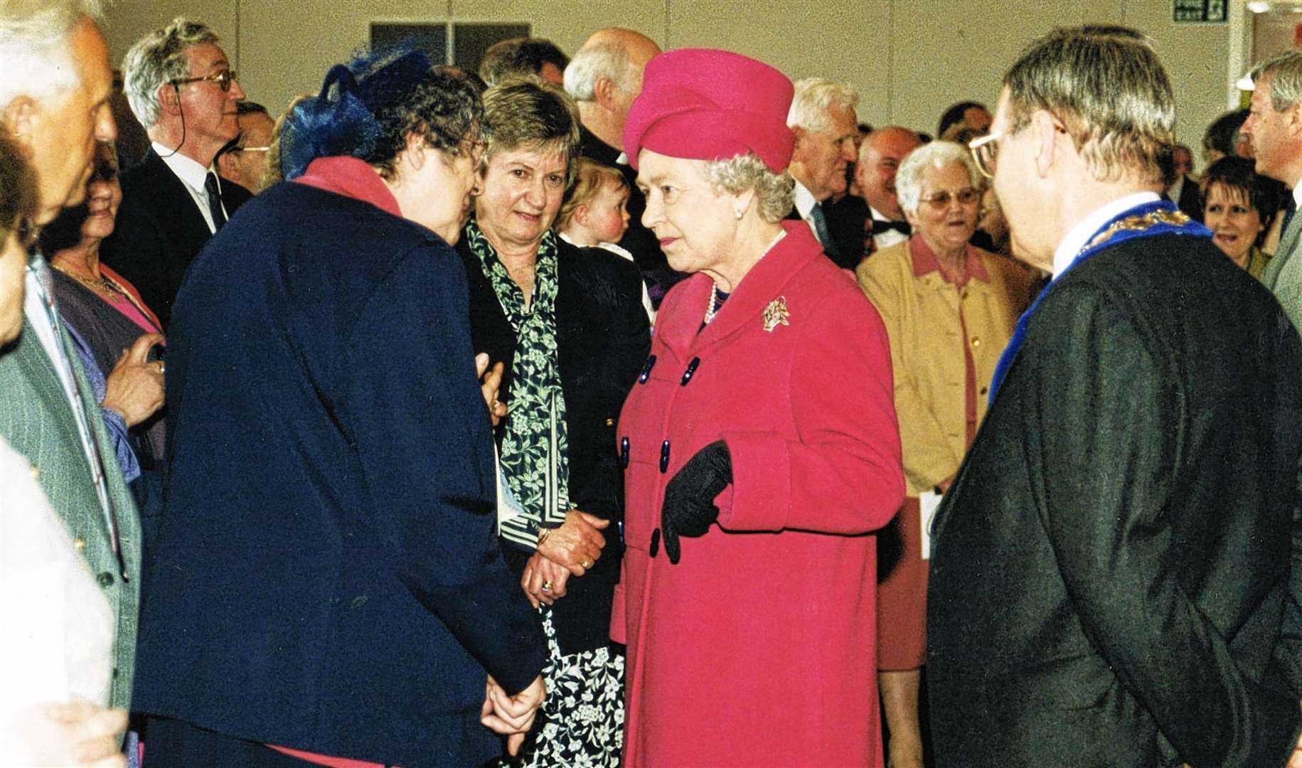 Sheila Moir and her husband Andy were among those invited to attend a civic reception held at the Assembly Rooms in Wick in honour of the Queen and Duke of Edinburgh, celebrating the Queen’s Golden Jubilee in 2002. Mrs Moir is seen on the left speaking to the Queen.