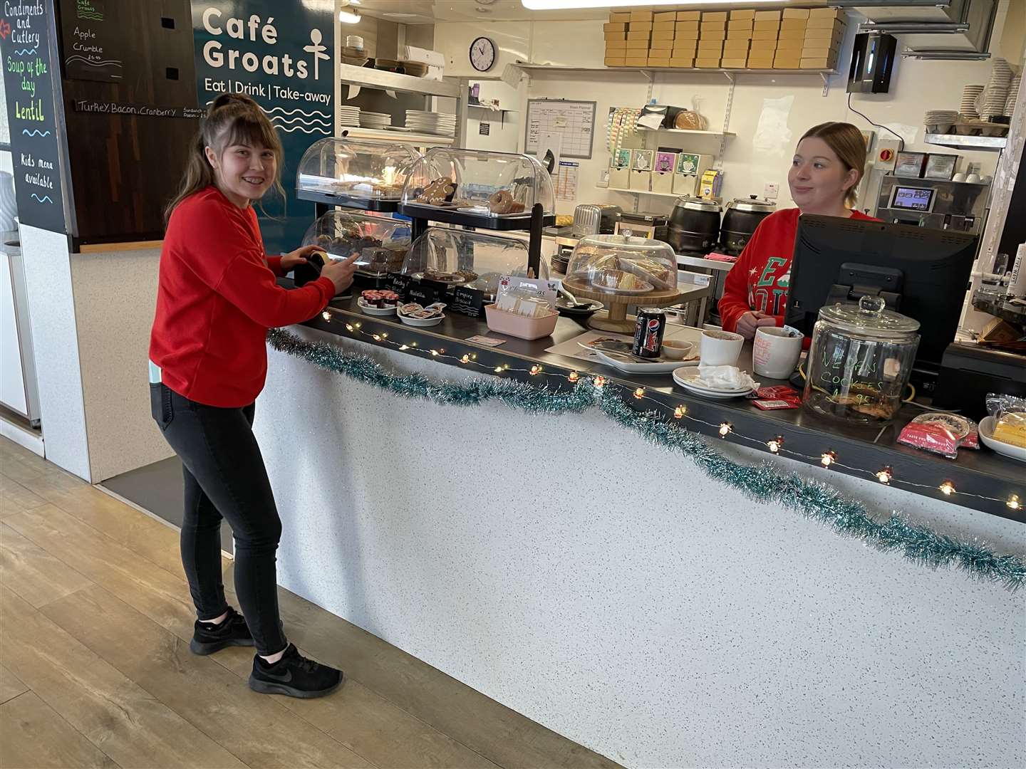 All ready to serve the customers at Café Groats.