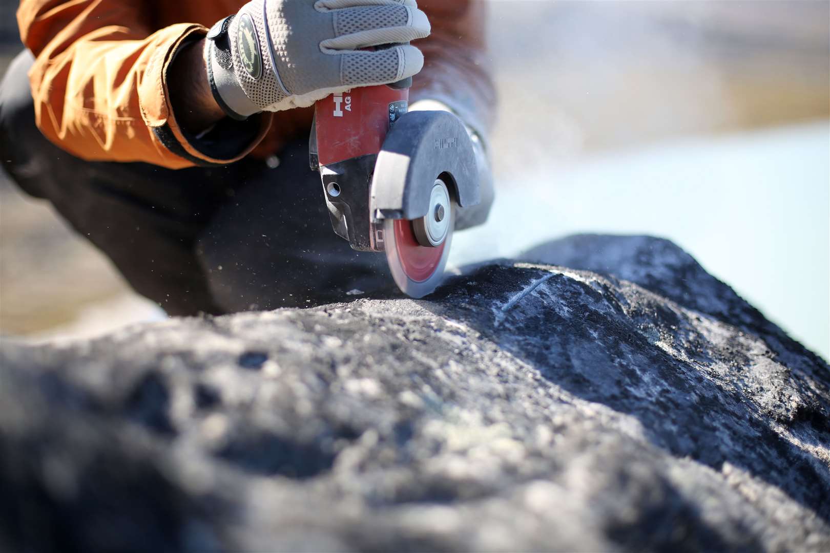 Scientists collecting samples from boulders in Greenland (Jason Briner/University at Buffalo)