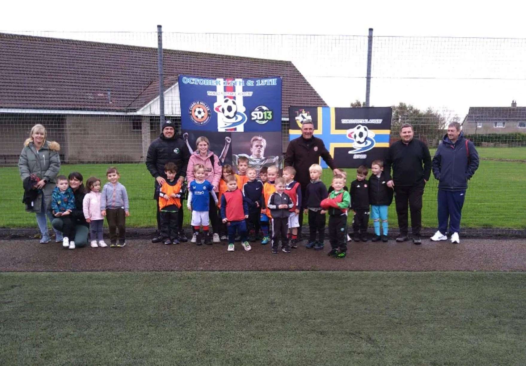 The youngest age group at their coaching session with Simon Donnelly and Charlie Miller.