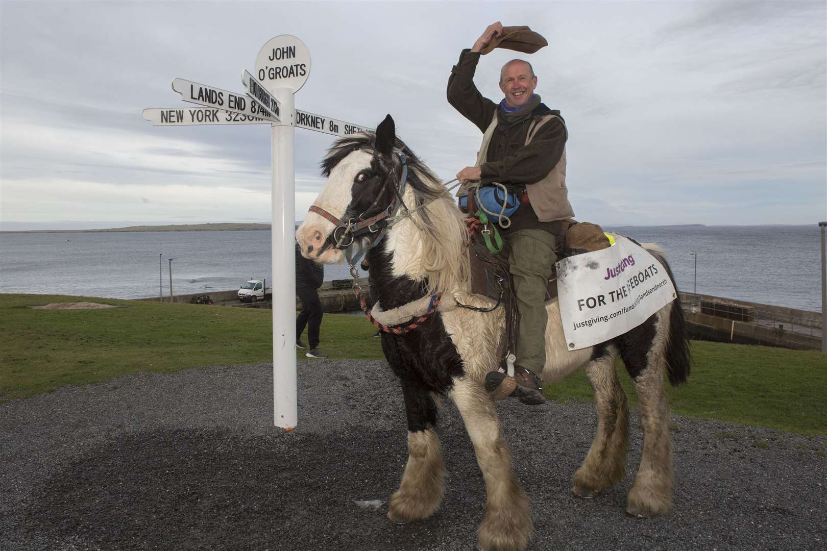 Barry Johnson and his horse Barney arrived at John O'Groats on Tuesday after completing their long journey. Picture: Robert MacDonald/Northern Studios
