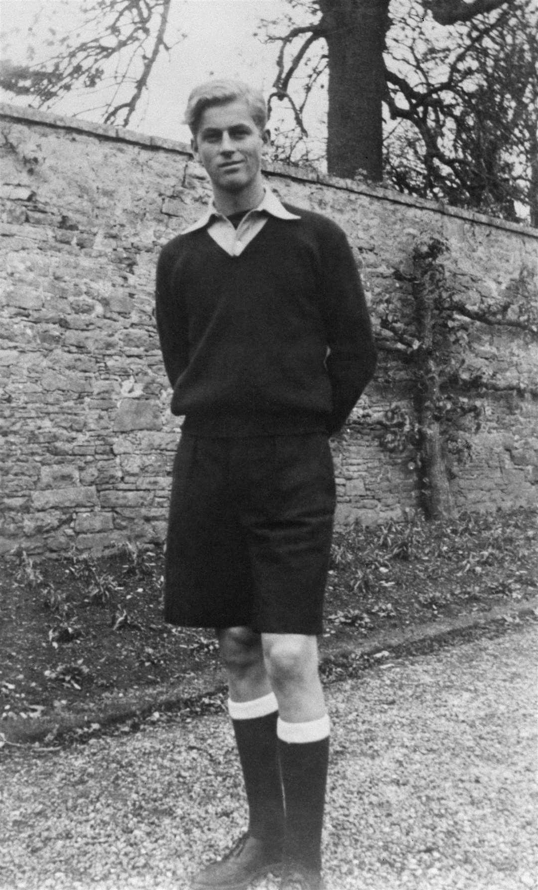 Prince Philip of Greece, as he was then known, at Gordonstoun (PA)
