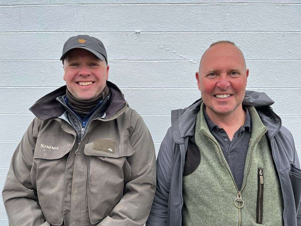 Loch Watten competition winner James Simpson (left) with William Plank, who had best fish of the day.