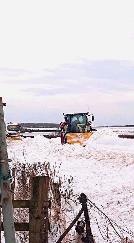 The snow clearing operation near Watten on Saturday as the Highland Council road team worked hard to clear the drifts around the county.