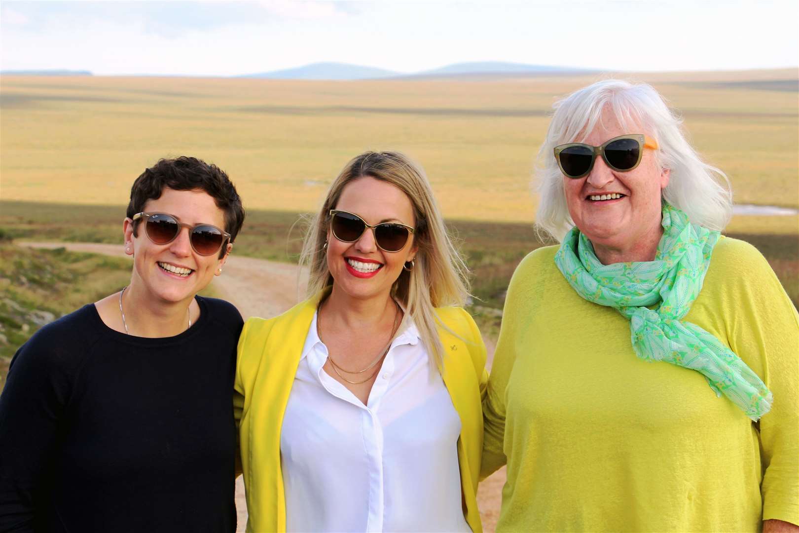 Natural environment minister Mairi Gougeon (left) with north MSP Gail Ross and Frances Gunn, chairperson of the World Heritage Site working group, on a visit to the Flow Country a year ago. Picture: David Richardson / FSB