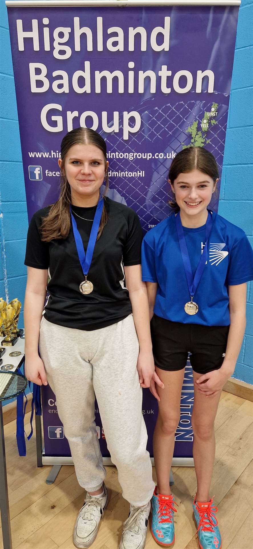 U15 girls’ doubles runners-up Ashlyn Gunn and Isla Fraser.