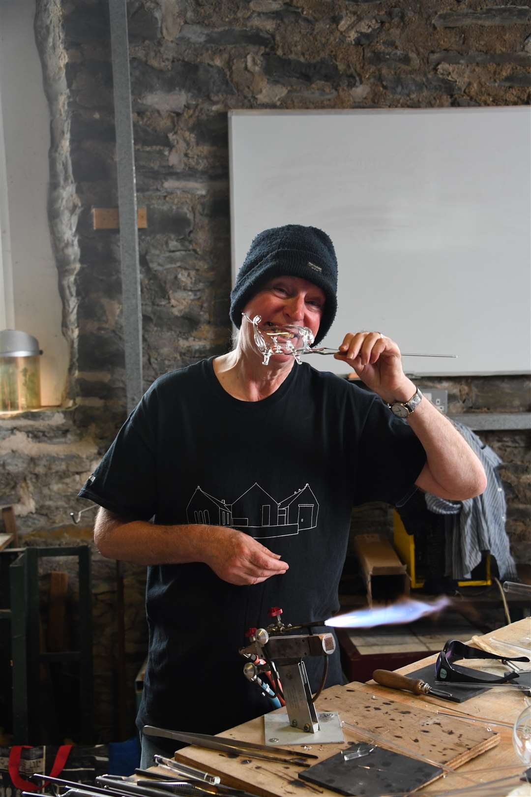 Thurso glass blower Ian Pearson demonstrated his skills at North Lands Creative as part of the show. Picture: John Knowles