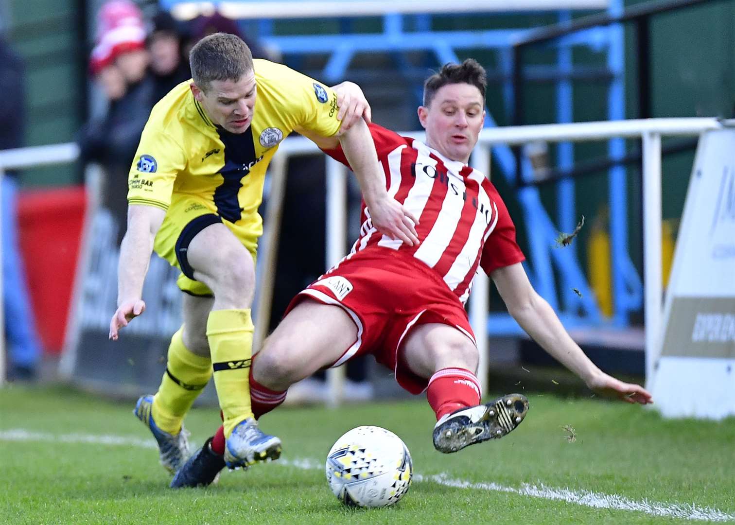 Formartine's Jonathan Crawford attempts to stop Wick's Davie Allan during the last meeting between the teams at North Lodge Park, in December 2019, when the Scorries won 2-1. Picture: Mel Roger