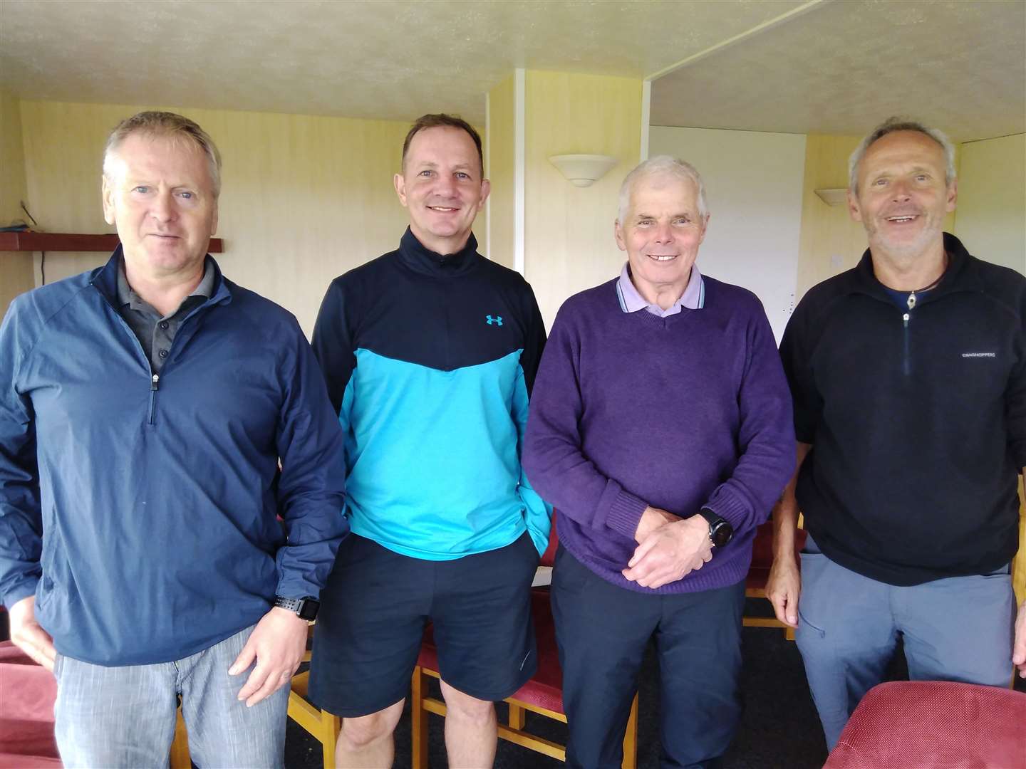 Yellow Ball competition winners (from left) David Mackay, Andy Bain, Sandy Chisholm and Donald Mowat.