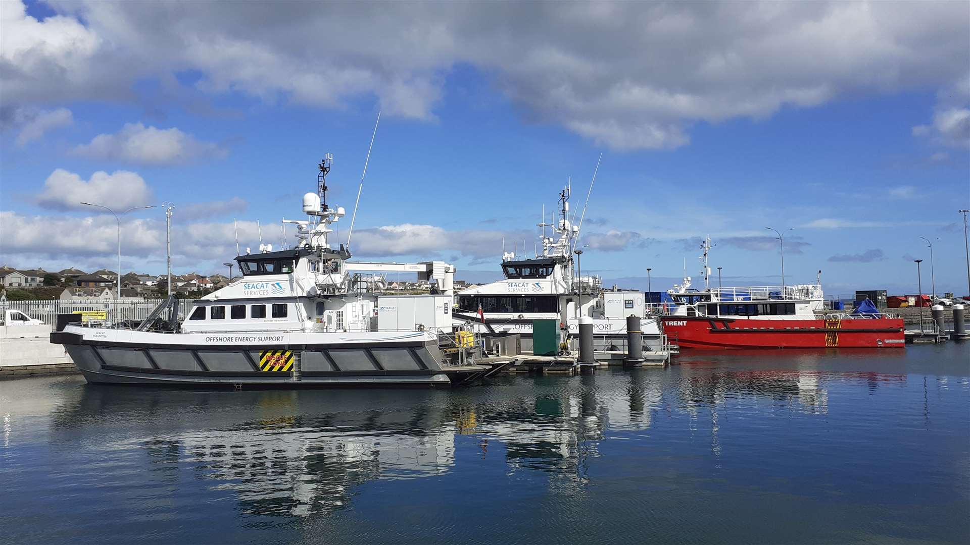 Offshore energy support vessels at Wick harbour, which is the operations and maintenance base for the Beatrice wind farm.