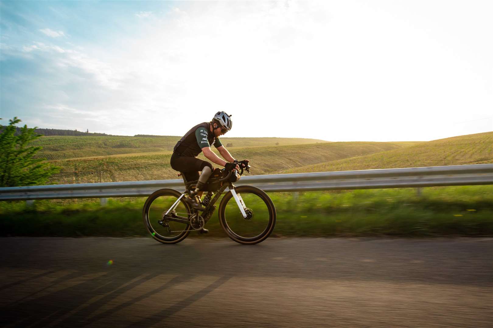 Stuart Croxford on day seven of his 2000km cycle from Land’s End to John O’Groats in aid of a charity that supports limbless and injured veterans.