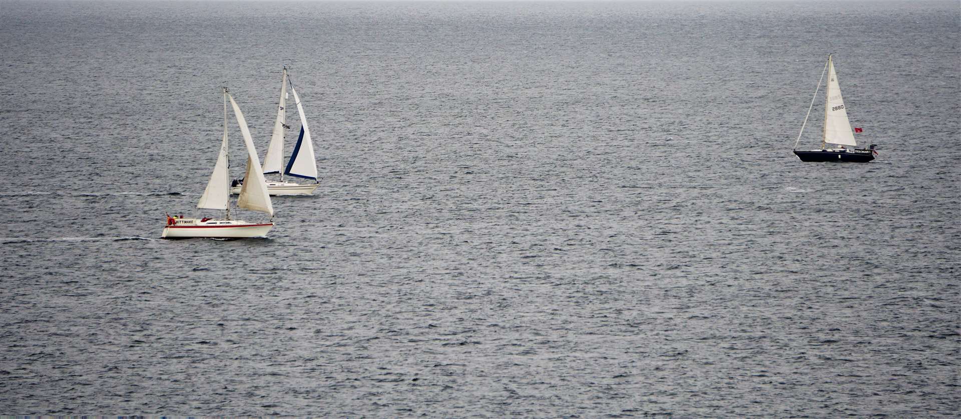 The yachts sailed around a buoy in Sinclair's Bay before heading back to Wick. Picture: DGS