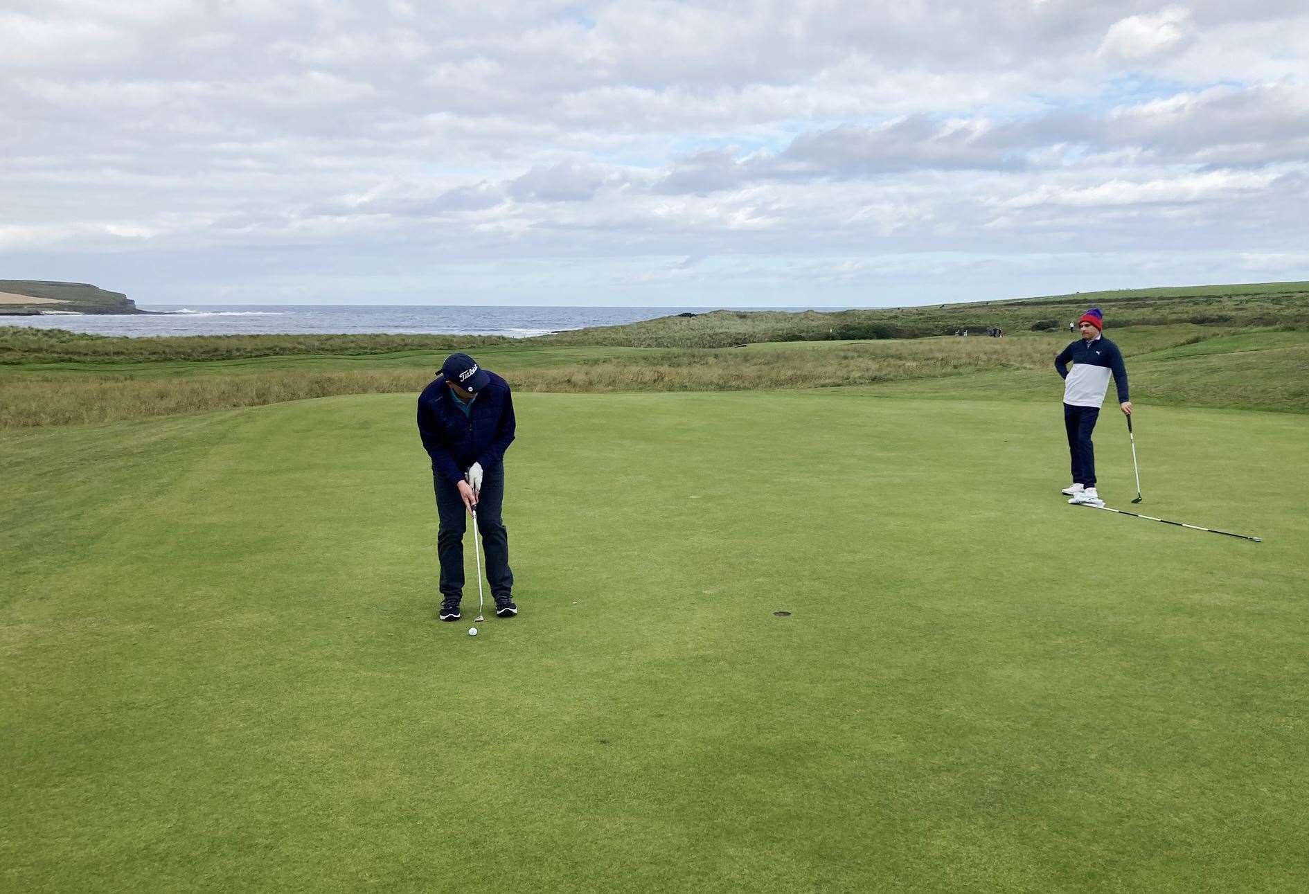 Andrew Taylor, winner of Sunday's Winter League Stableford, putting at the 10th hole.