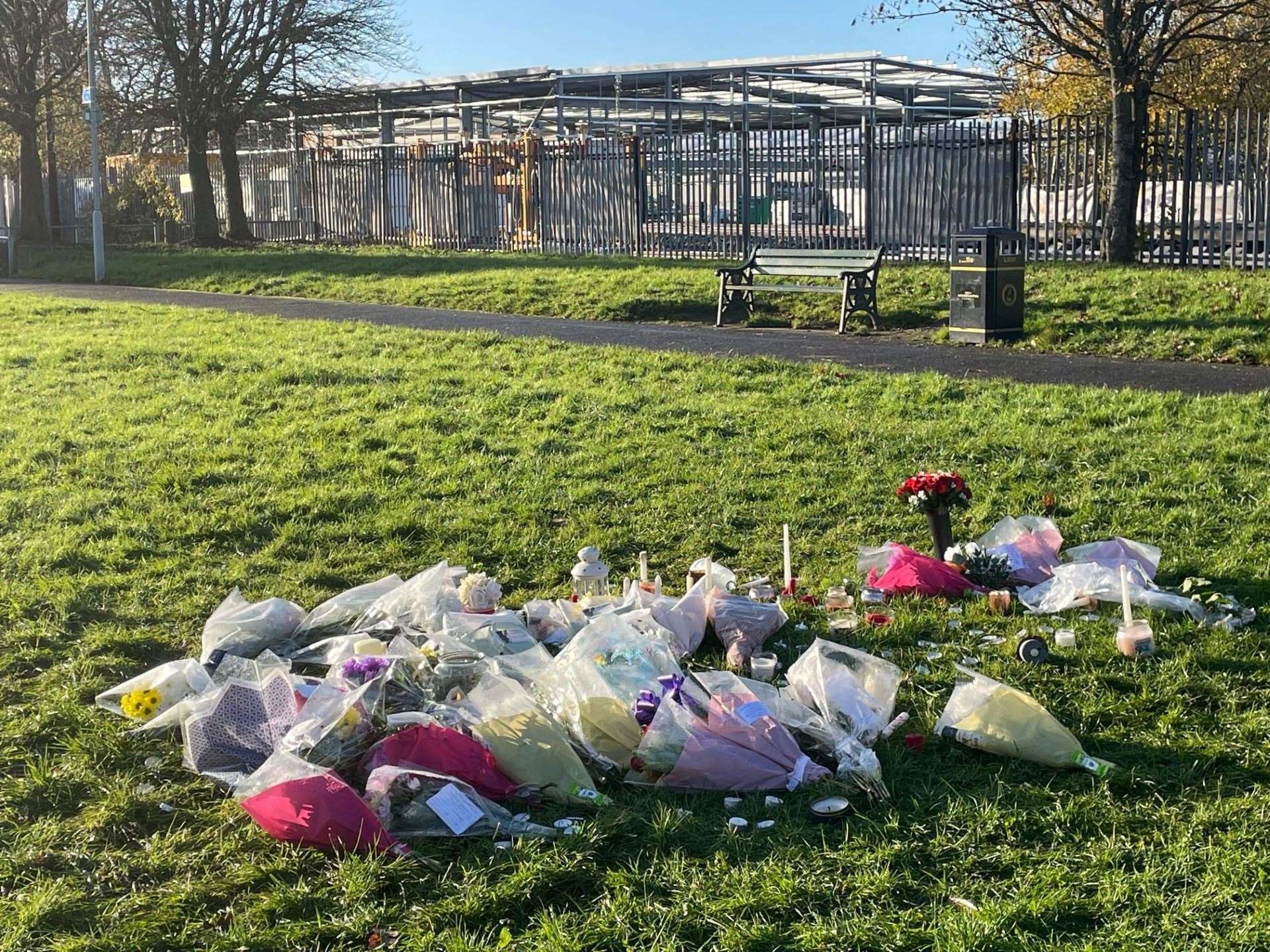 Floral tributes left at the scene (Matthew Cooper/PA)