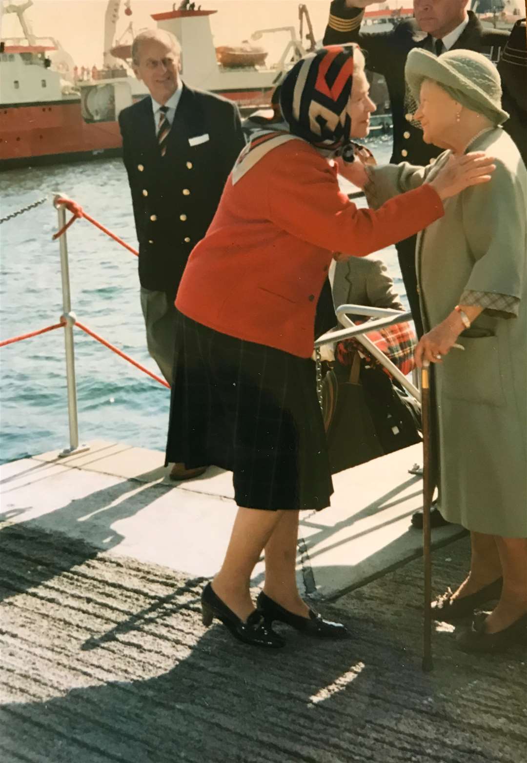 One of the photos from royal watcher Zena Sinclair's collection. It shows the Queen Mother and the Queen embracing at Scrabster quayside on August 16, 1997.