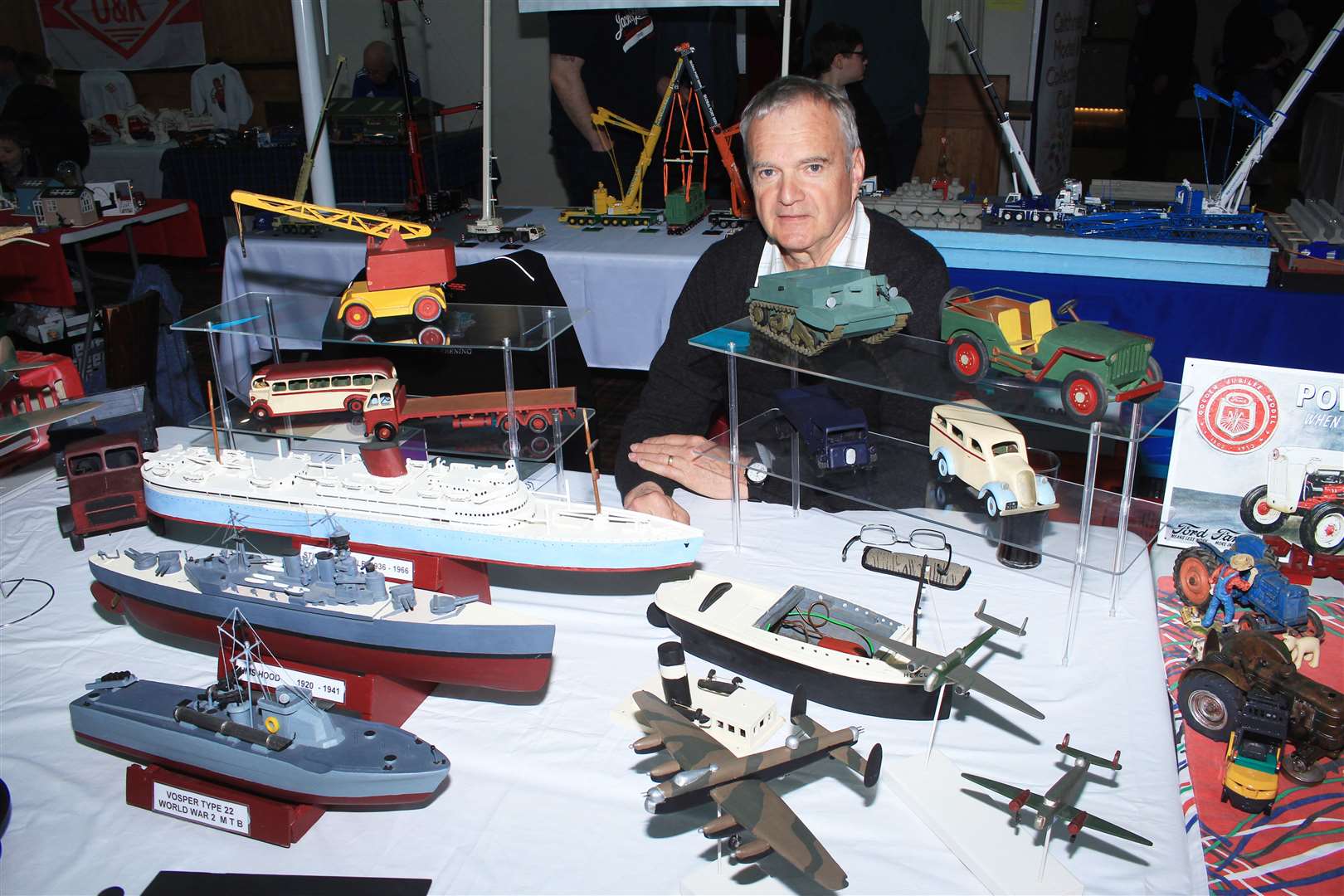 Ron Gunn was showing a collection of wooden models made by his late father George. Picture: Alan Hendry