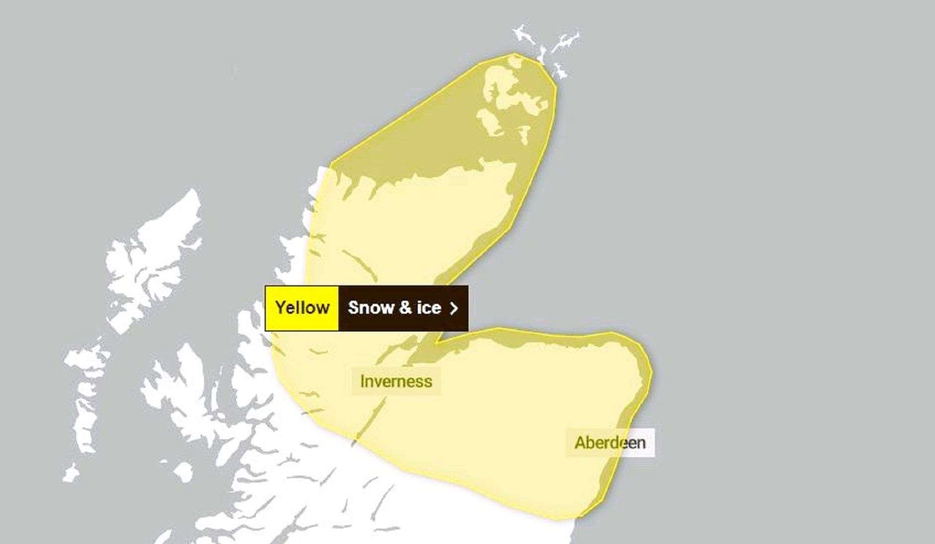 Met Office warning for snow and ice across Caithness later this week.