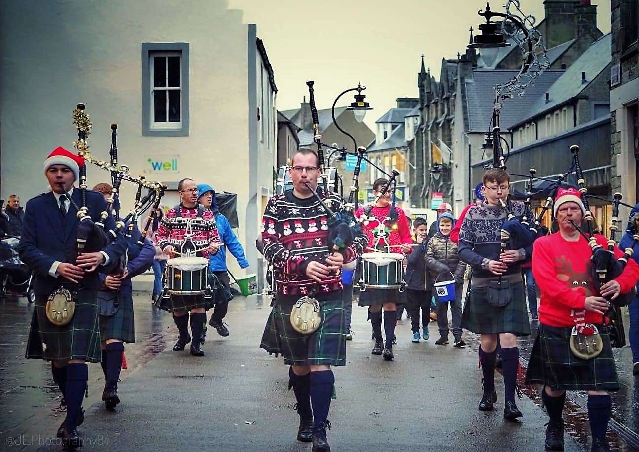 Thurso Pipe Band in full swing at last year's Fun Day event in the town centre.