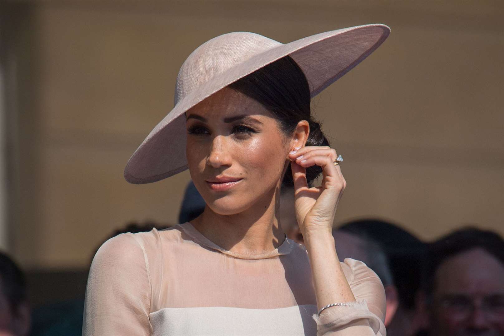 The Duchess of Sussex during a garden party at Buckingham Palace (PA)