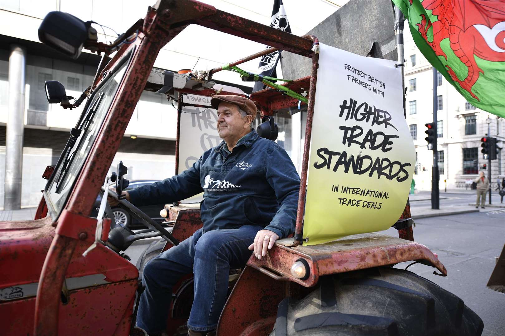 Farm workers and environment activists take part in a demonstration through central London (Beresford Hodge/PA)