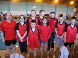 Thurso ASC swimmers with their coach, Andy Foster.