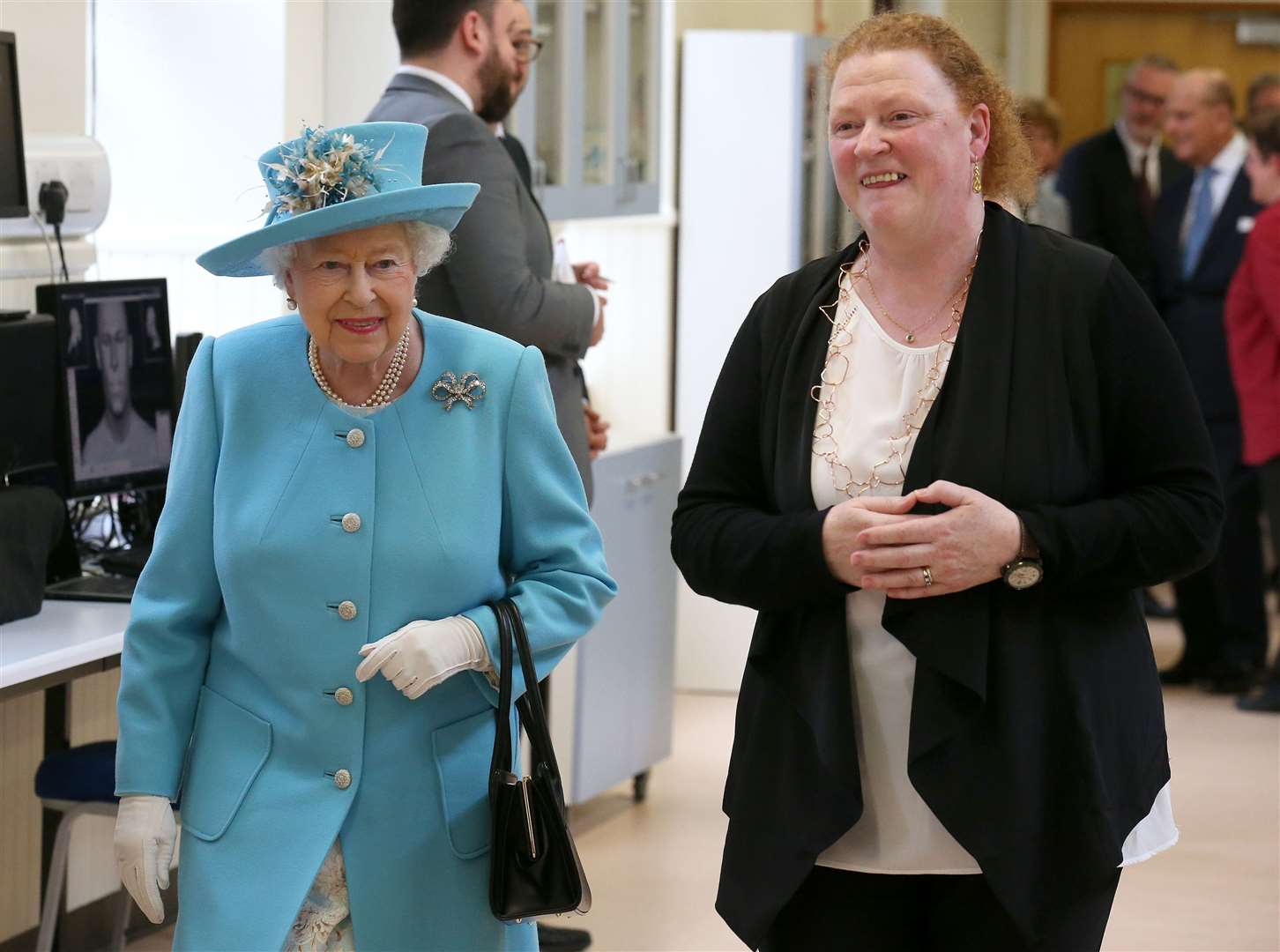 Professor Dame Sue Black with the late Queen during a visit to Dundee University in 2016 (Andrew Milligan/PA)
