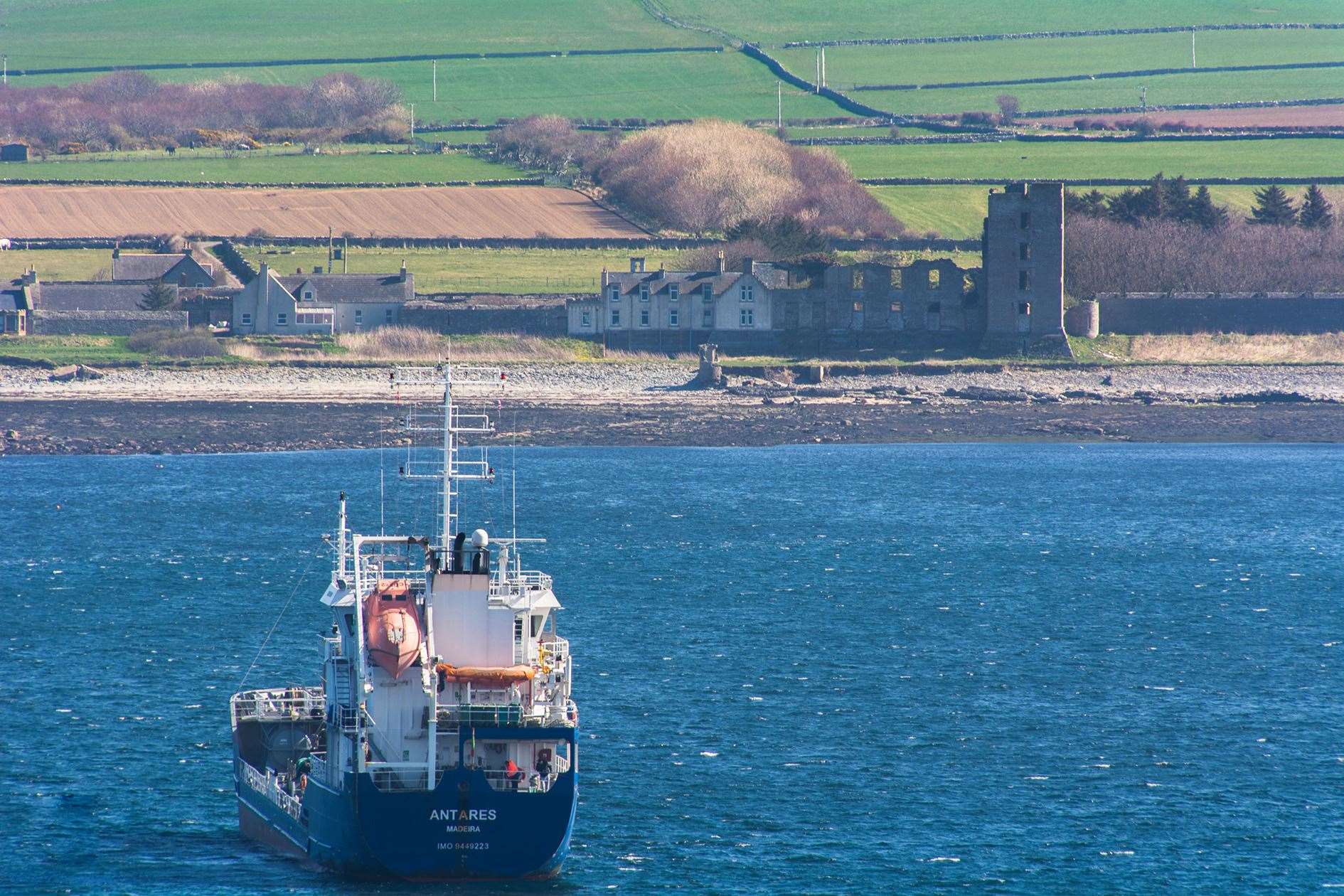 Thurso Castle from behind Holburn Head lighthouse, pictured by Fergus Corsie from Thurso.