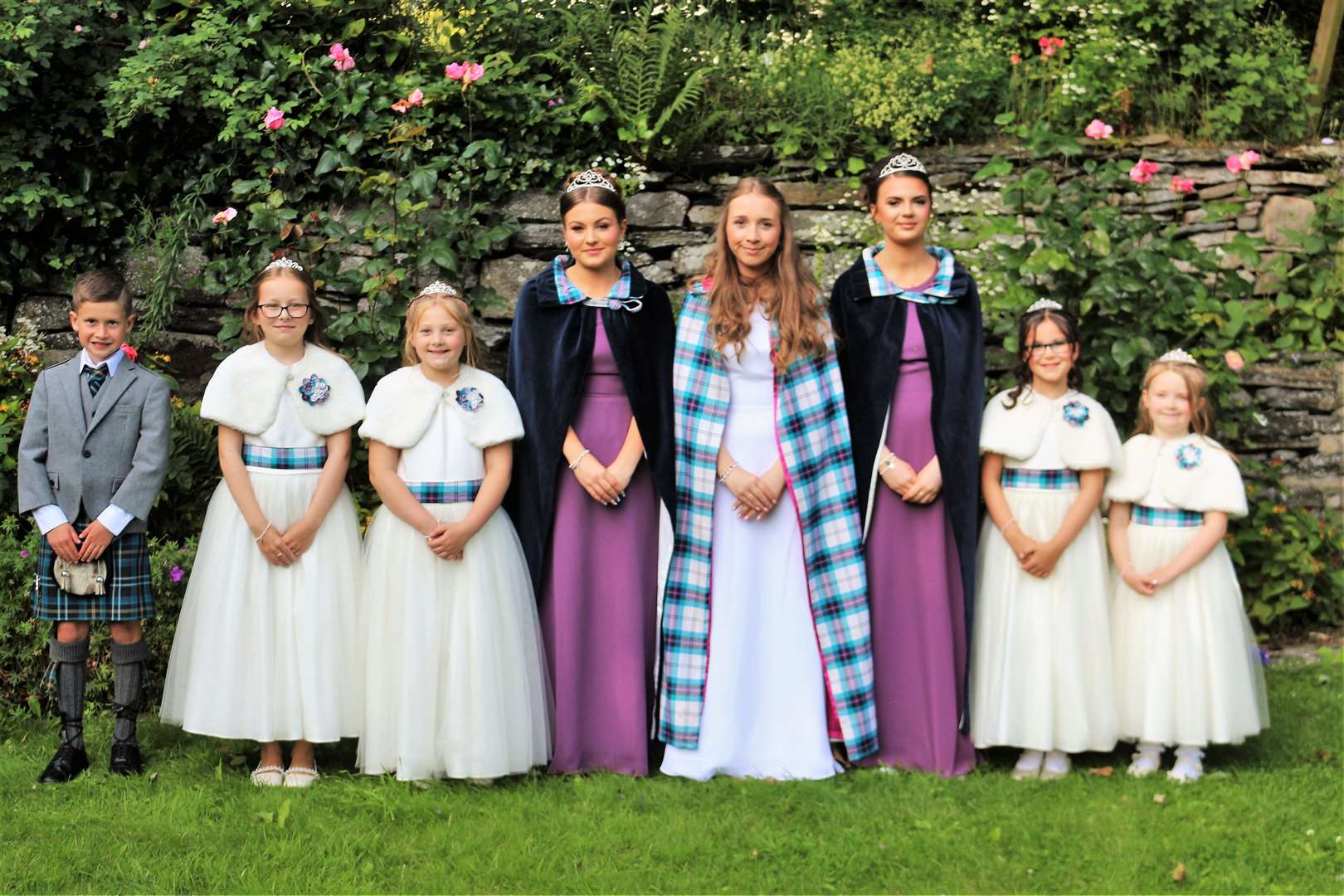 Wick Gala Queen Abby Dunbar and her court. Picture: Eswyl Fell