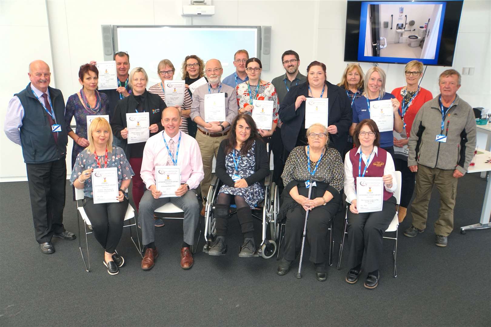 Disabled toilet award certificates were handed out at the Nucleus archive on Wednesday afternoon. Picture: DGS