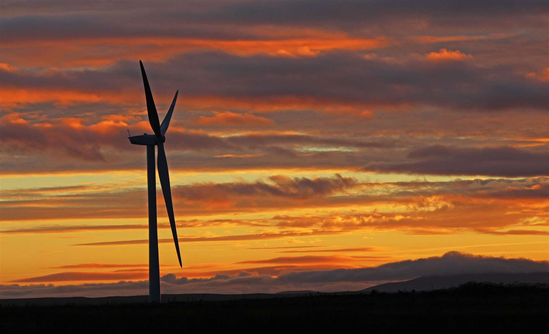 Sunset at the Causeymire wind farm site. Picture: Alan Hendry