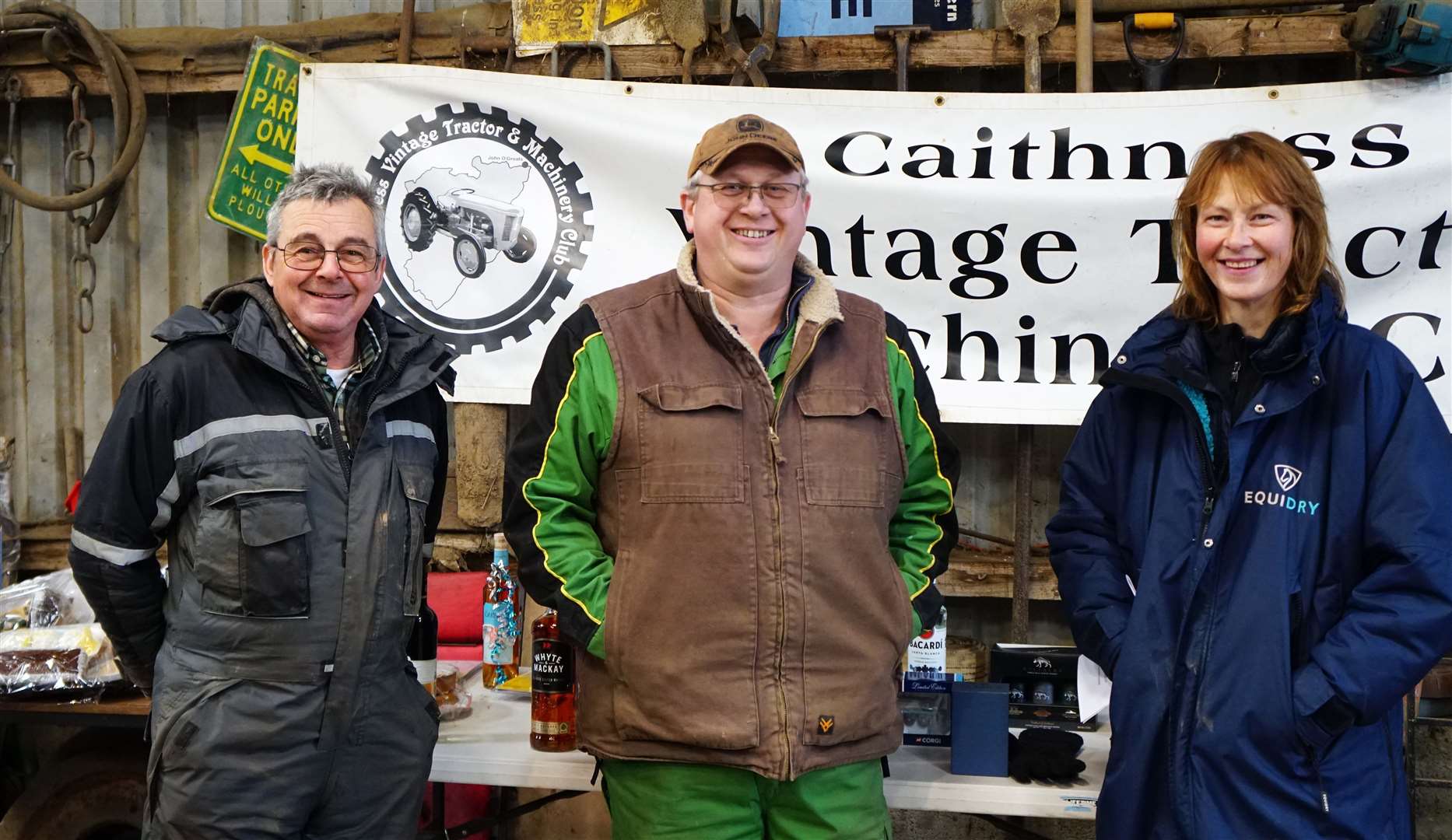 At last year's event at West Greenland farm are, from left, ploughing match convener George Williamson, chair of the club Andrew Mackay and club secretary Liz Hewitson. Picture: DGS