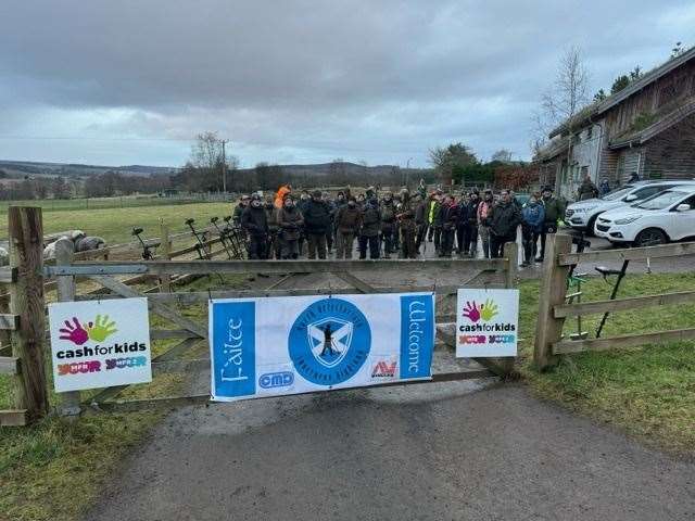 Detectorists gather at the start of the Black Isle dig.