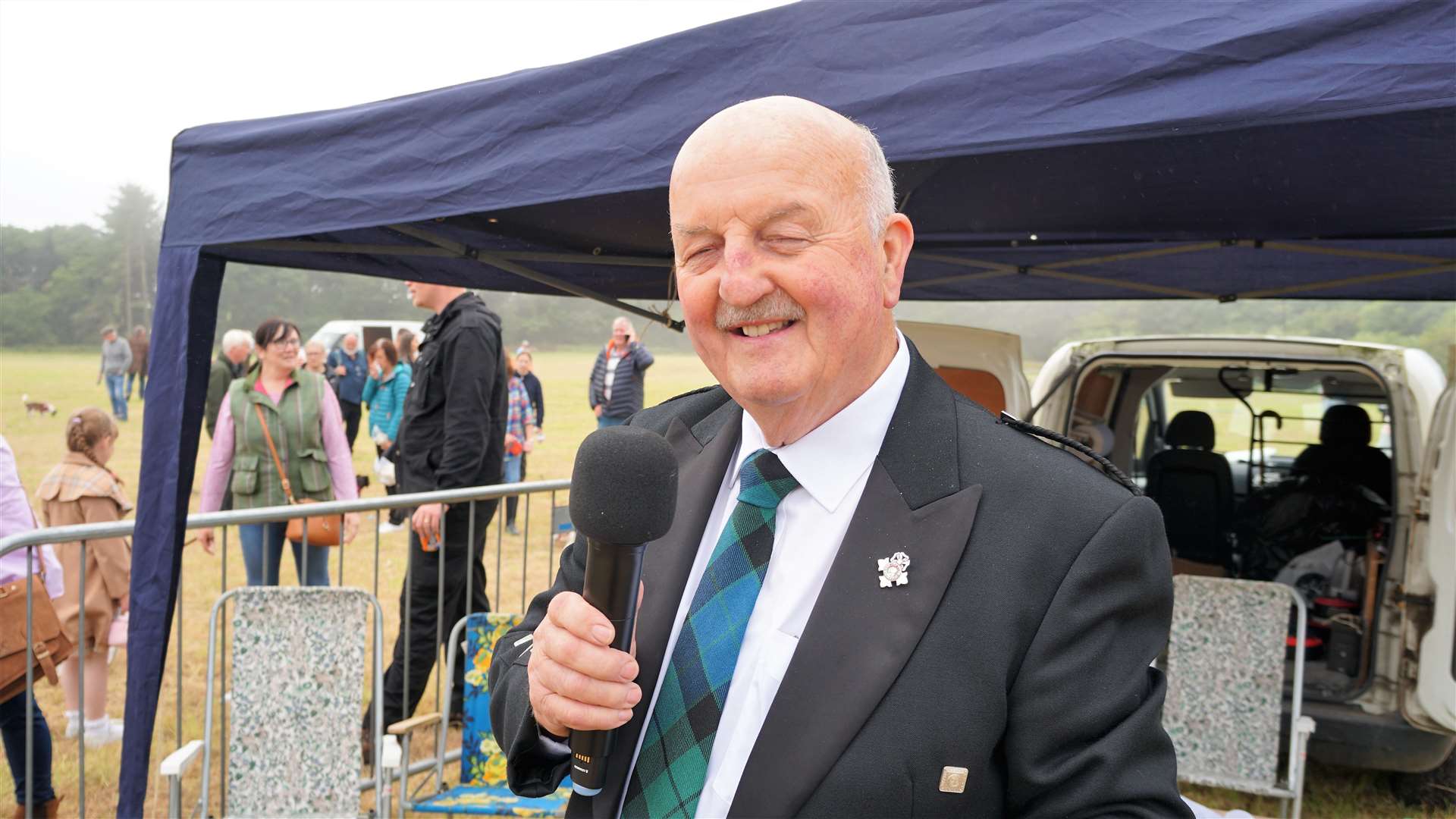 Willie Mackay once again showed his skills as a compere at the Thrumster Game and Countryside Fair. Picture: DGS