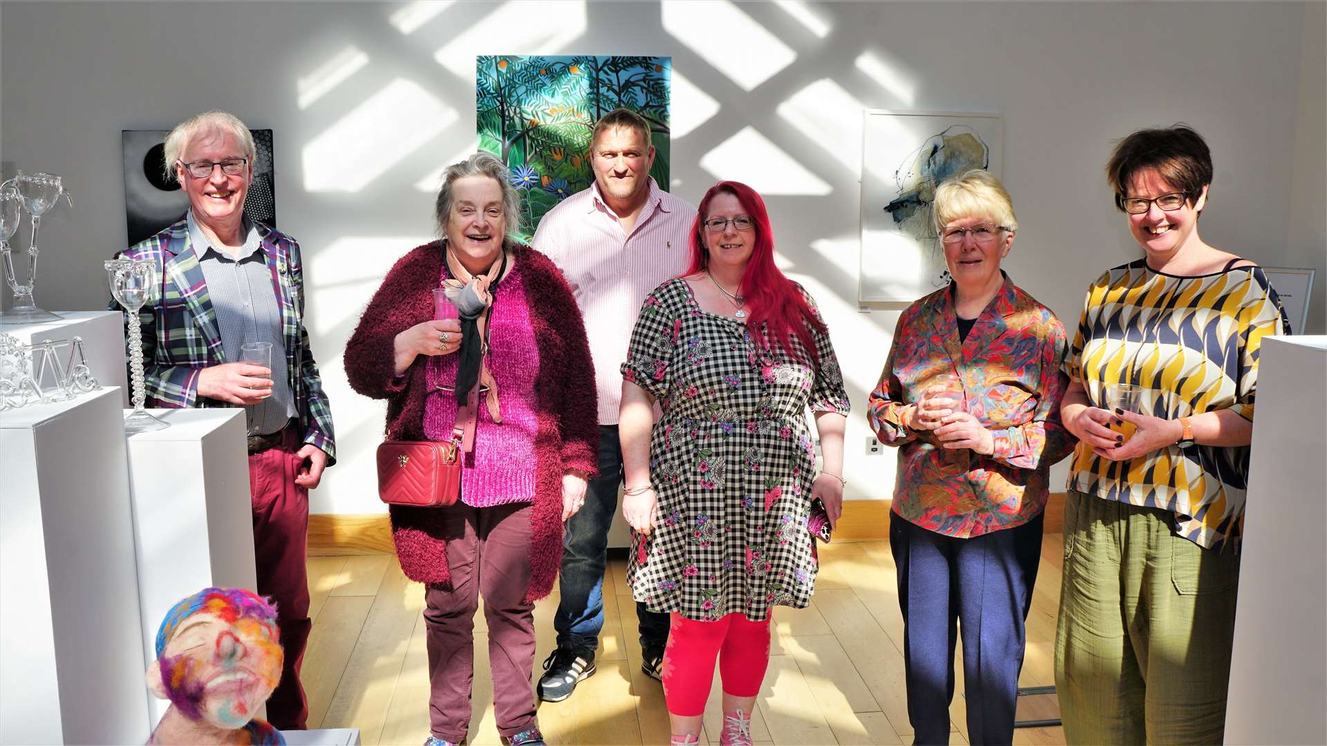 Society of Caithness Artists members at the opening of the exhibition yesterday afternoon. Picture: DGS