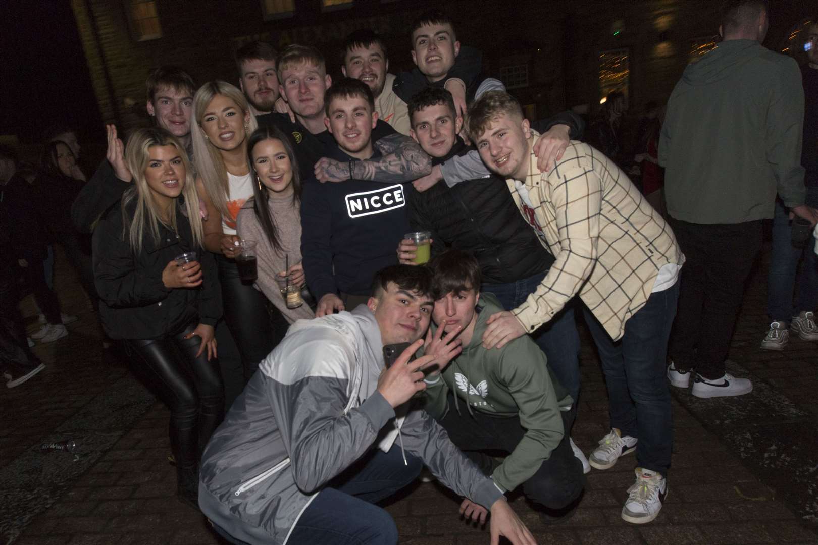 A group of happy revellers waiting for the bells. Picture: Robert MacDonald/Northern Studios