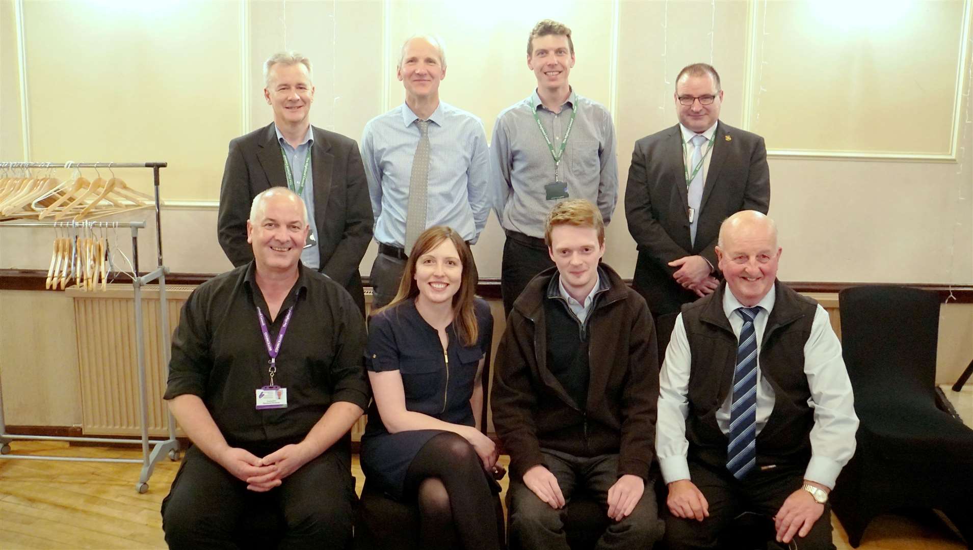 Wick and East Caithness councillors, seated, along with Highland Council managers who explained aspects of the plan.