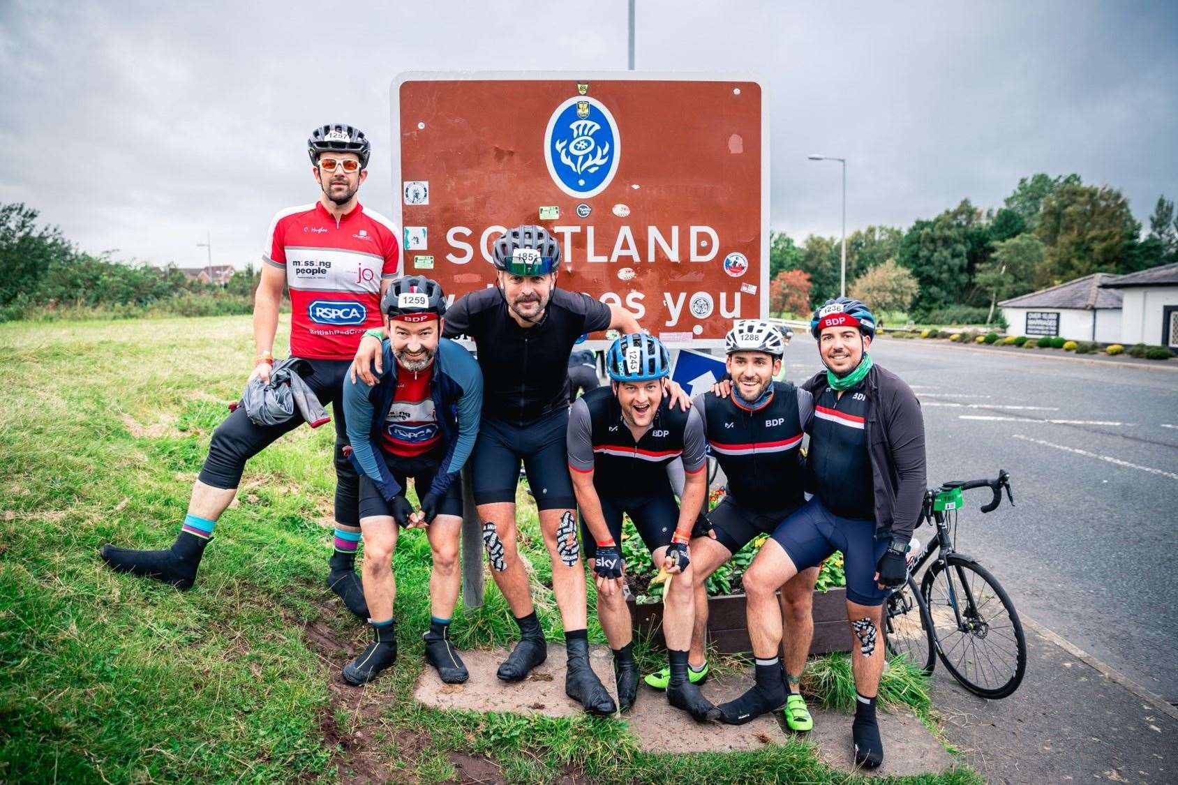 Some of the Deloitte cyclists arriving in Scotland on Thursday. Picture Threshold Sports