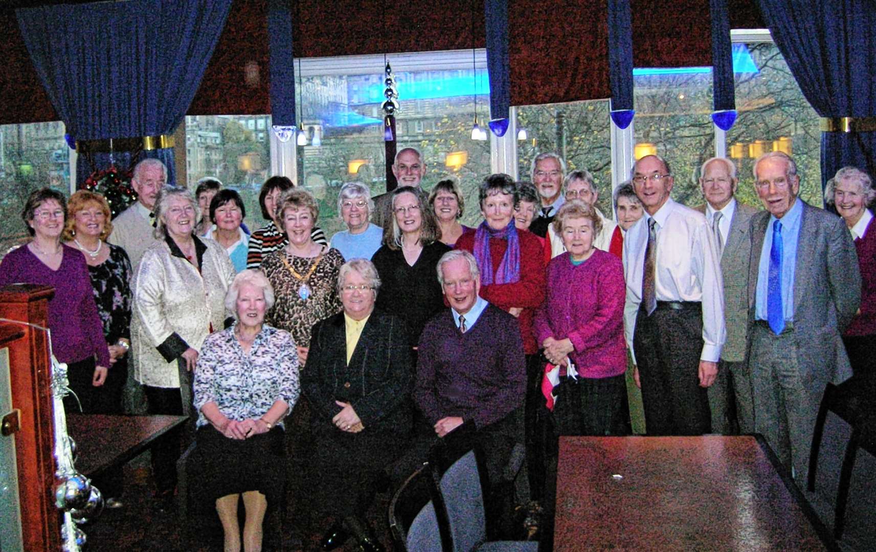 An Edinburgh Caithness Association lunch in 2011 in the Mercure hotel in the city’s Princes Street. Anne Dunnett, Lord-Lieutenant of Caithness, was guest speaker, while Arthur Brown and Jessie Whyte – who had provided music for dancing at the association's ceilidhs for many years – were presented with Caithness Glass paperweights.