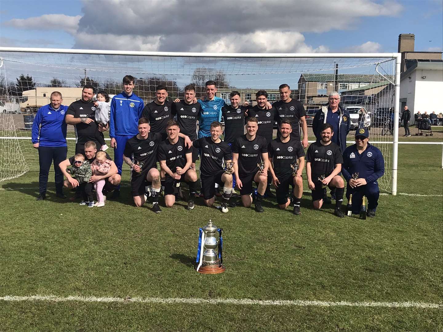 The Invergordon squad after securing the North Caledonian League title on Saturday. Picture: Will Clark