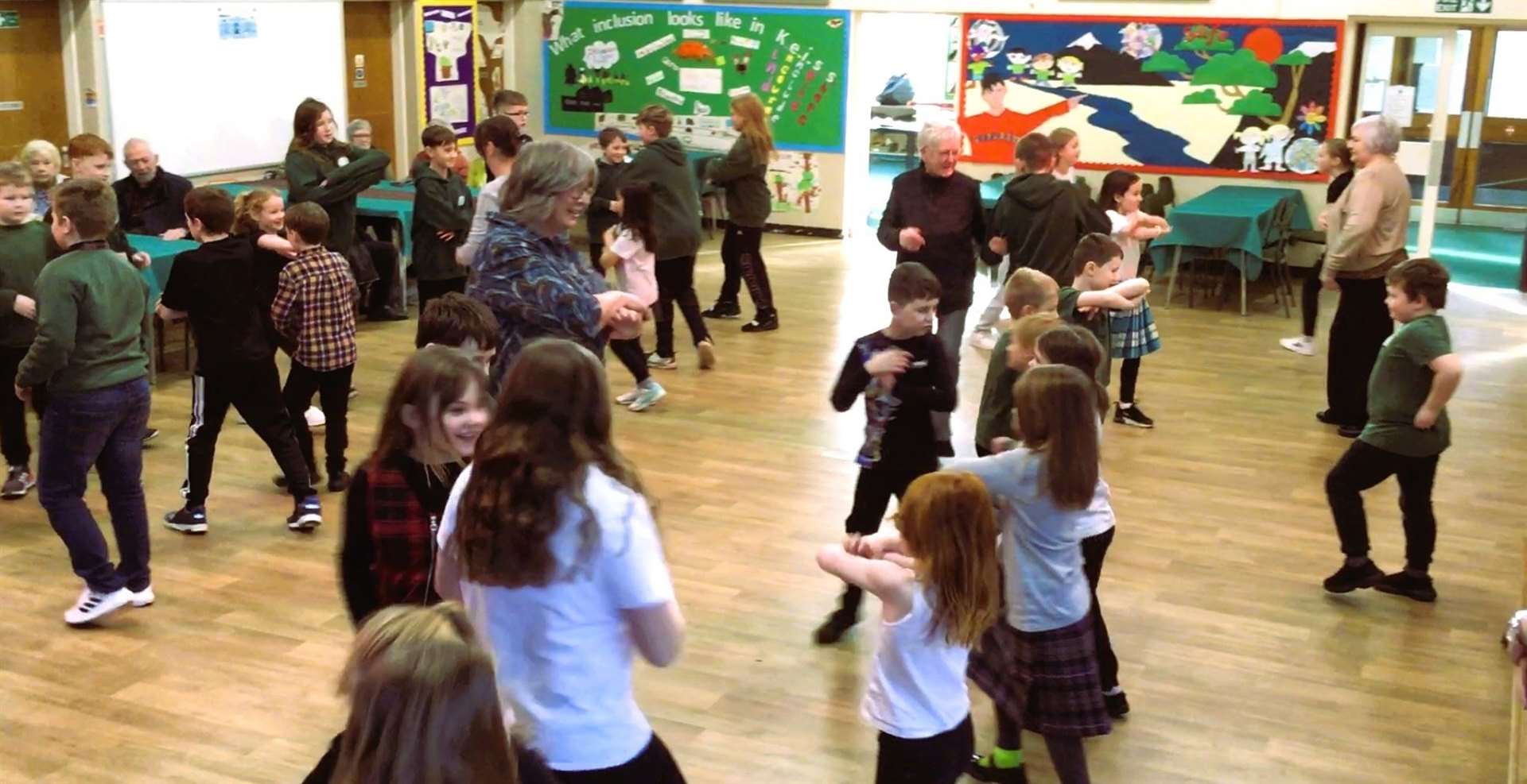 The kids have a dance at the special Burns event. Picture supplied