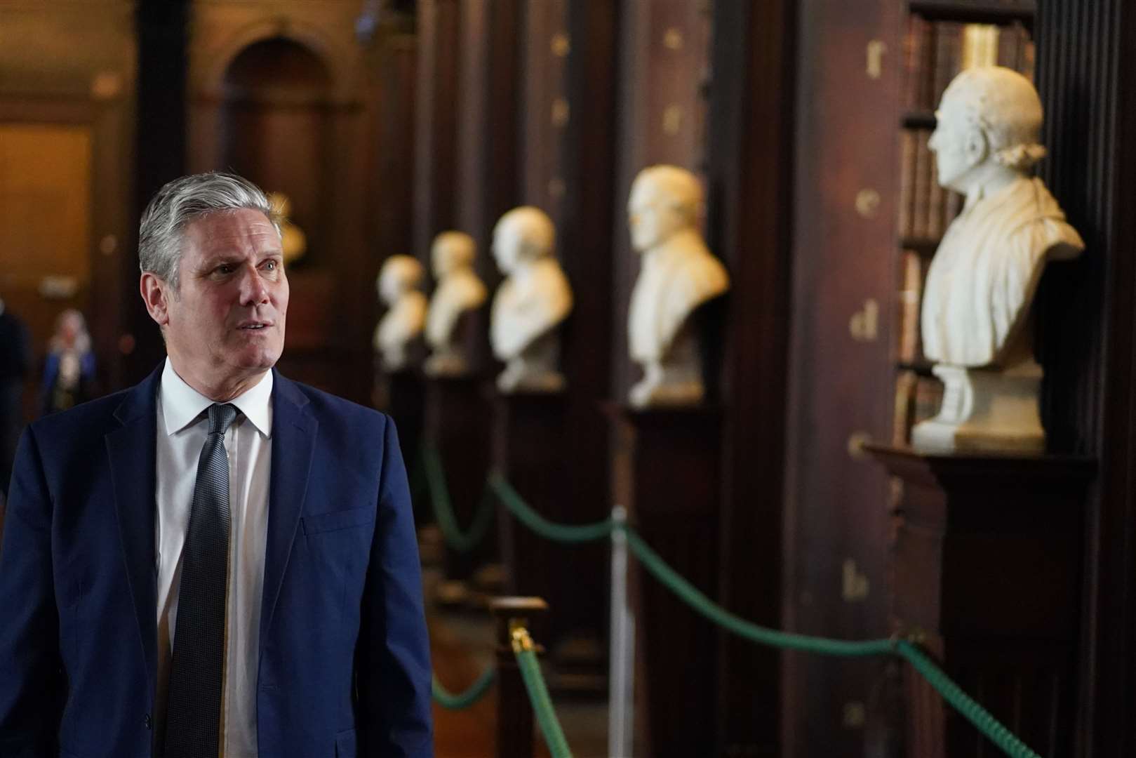 Labour leader Sir Keir Starmer in the Long Room in Trinity College during his visit to Dublin (Stefan Rousseau/PA)