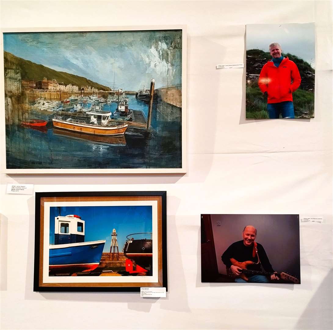 Clockwise from top left, oil painting by Jackie Newton; photo of Kenneth McElroy of the Caithness Broch Project by Katie Budge; photograph of Addie Harper Jr by Ally Mack Photography; and photo of Wick Harbour by Gavin Macqueen.