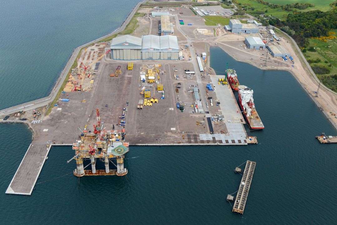 Global Energy Group's Port of Nigg, where the EnQuest Producer is docked. Picture: Derek Gordon