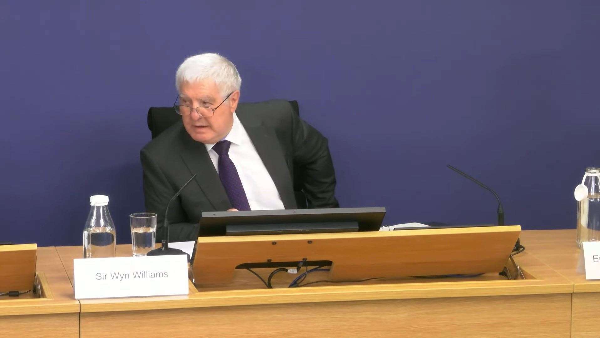 Inquiry chairman Sir Wyn Williams later asked Mr Miller to clarify one of his answers (Post Office Horizon IT Inquiry/PA)