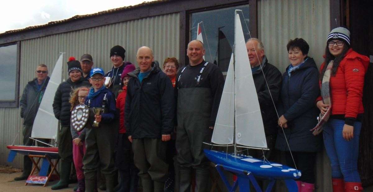 Participants in a busy weekend of sailing by Wick Model Yacht Club.