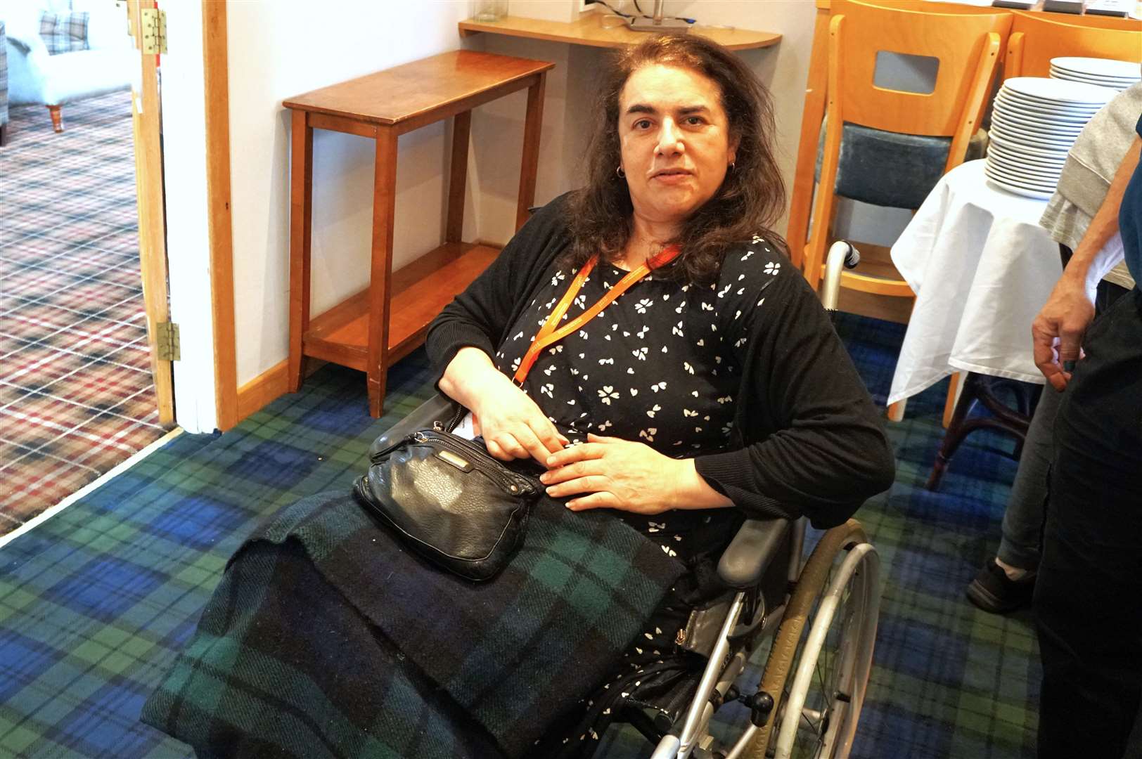 Disability campaigner Louise Smith pointed out issues that visually and physically impaired people can have with obstructions on the streets. Picture: DGS