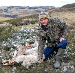 Andy McLachlan with the remains of the sheep.